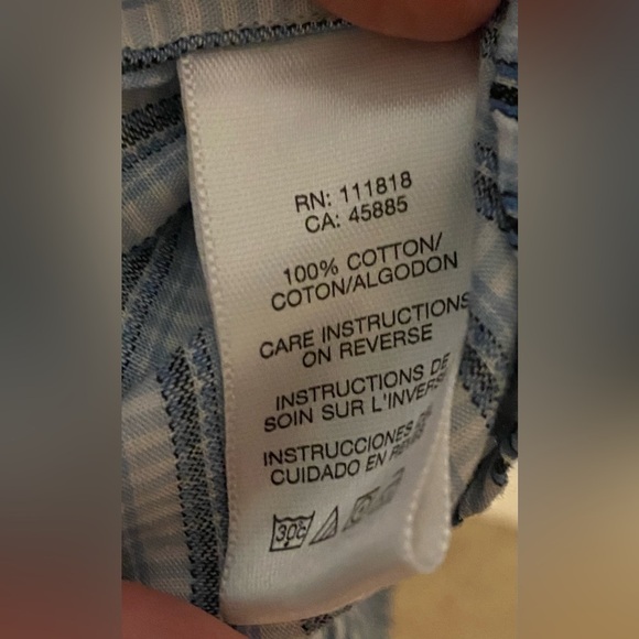 Michael Kors blue/black pin striped men’s button down shirt, XL - Picture 4 of 4